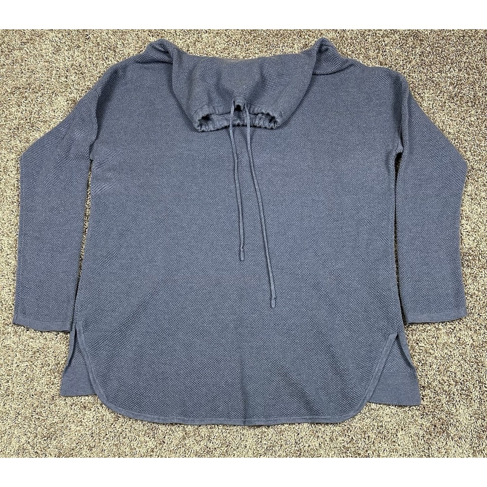 Pure Jill J Jill Sweater Womans XL Blue Knit Cowl‎ Neck Tunic Pullover Lagenlook - Picture 7 of 7